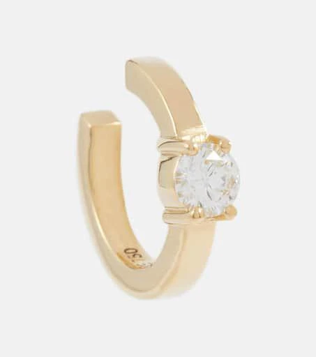 Melissa Kaye Aria U 18kt gold single ear cuff with diamond 1