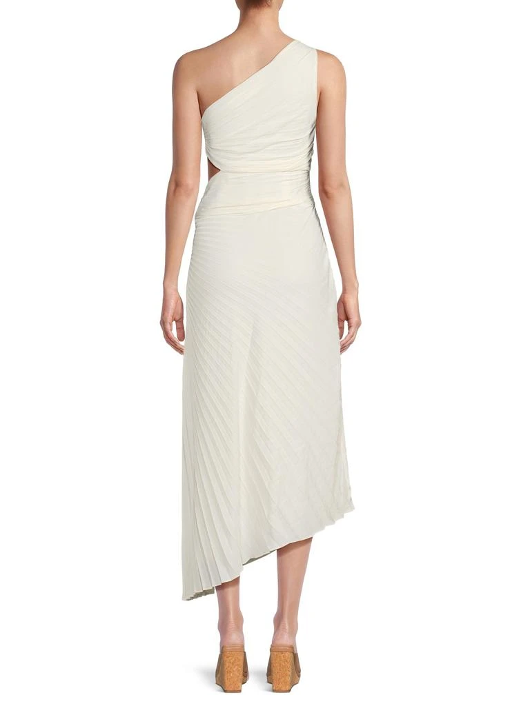 knee length dresses for ladies Women's Black One Shoulder Midi Dress