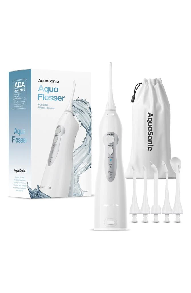 AquaSonic White Water Flosser with 4 Tips & Travel Pouch 1