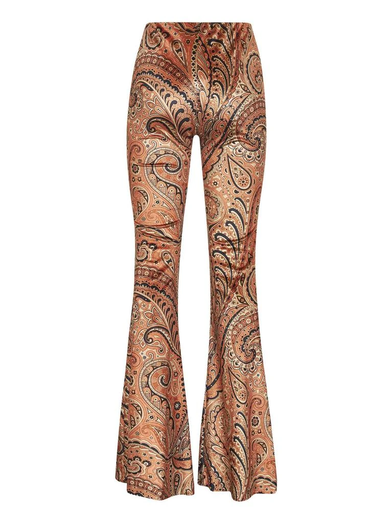 ETRO ETRO | Orange Paisley print stretch chenille flared trousers | Women | 40 2