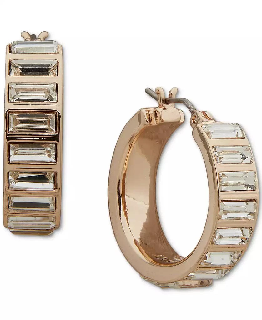 Shop Gold-Tone Crystal Baguette Stone Small Hoop Earrings,