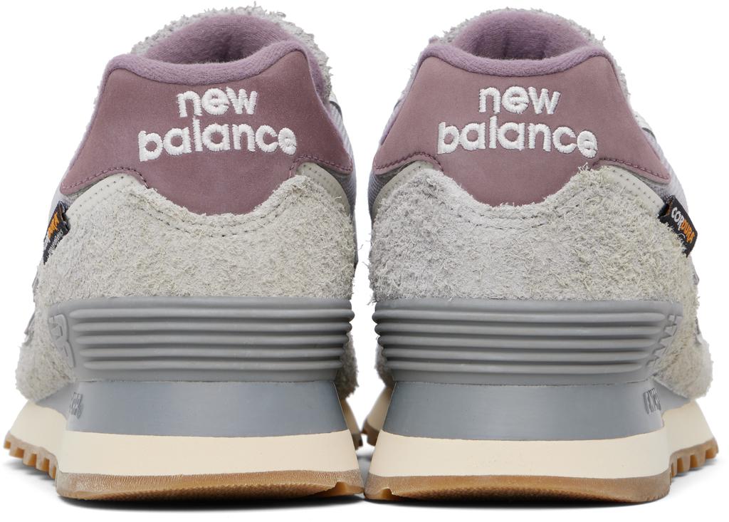 New Balance Gray & Purple 574 Sneakers