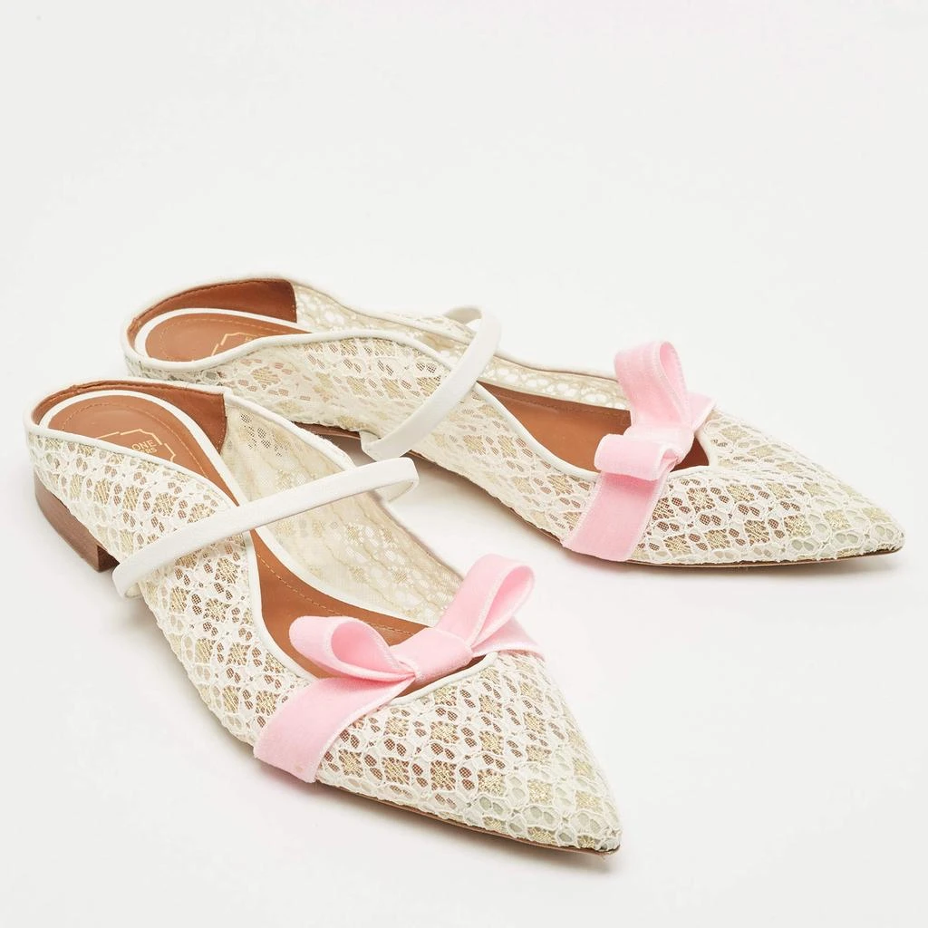 Malone Souliers Malone Souliers White/Pink Lace and Leather Maureen Flat Sandals Size 37.5 4