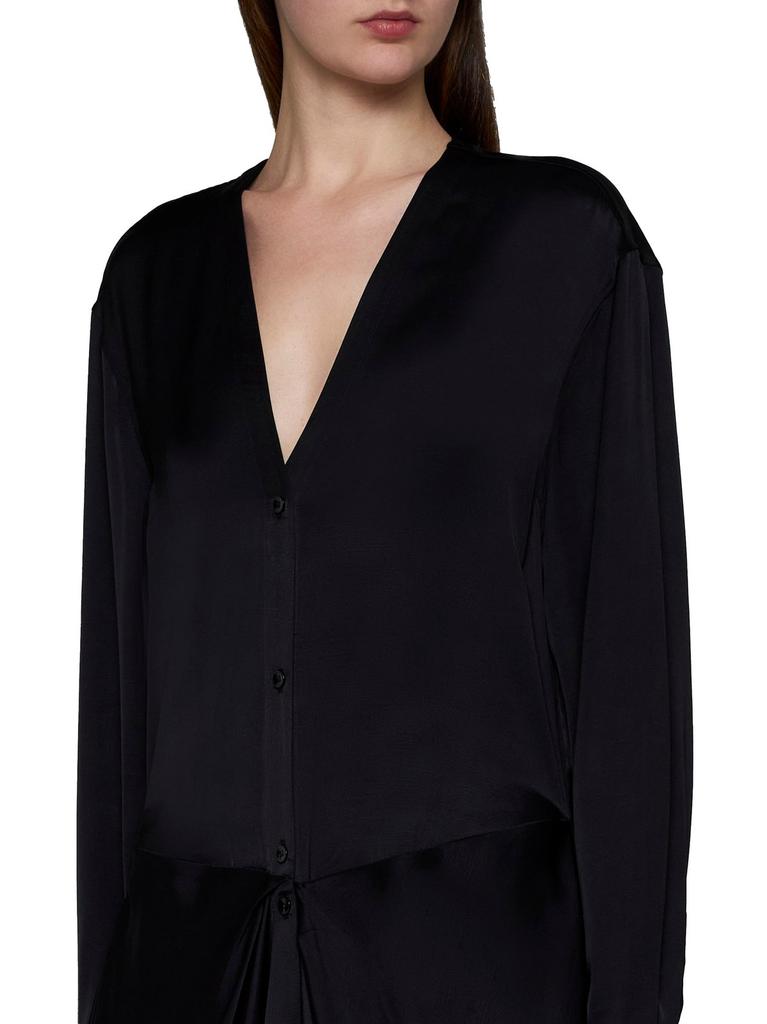【TOTEME】Vネック ノットディテール サテンドレス Totême Totême V-Neck Knot-Detail Satin Dress - Dresses