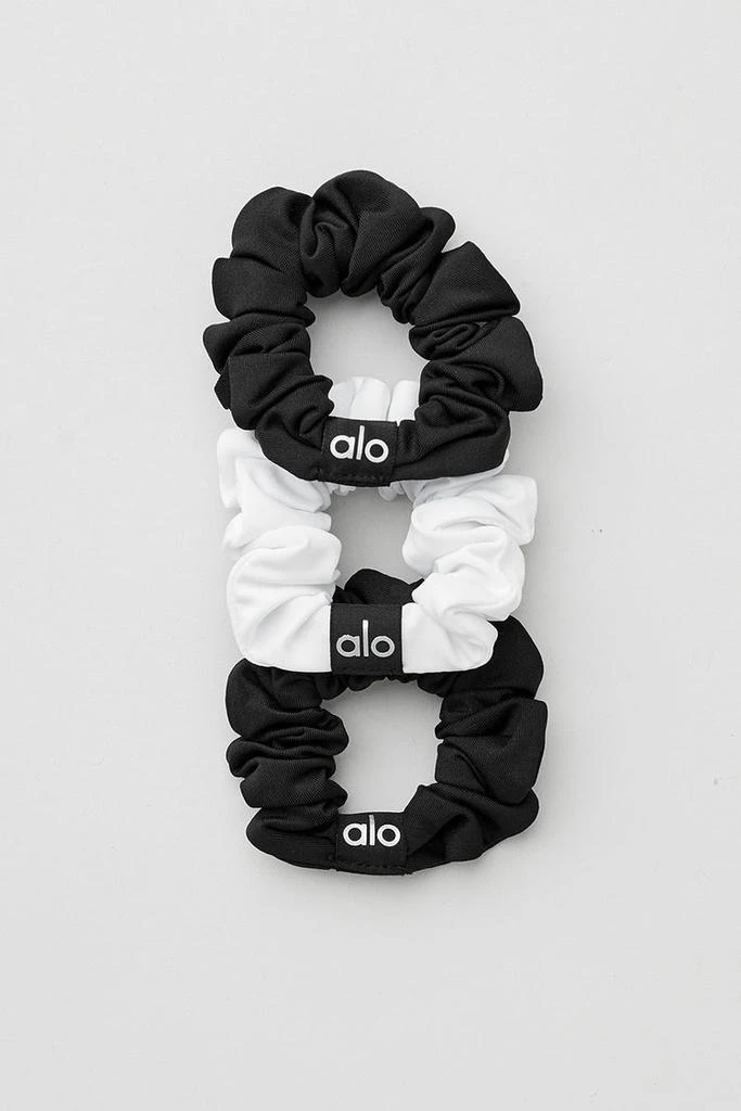 Alo Fresh Mini Scrunchie (3-Pack) - Green Olive/Lunar Grey/White 1