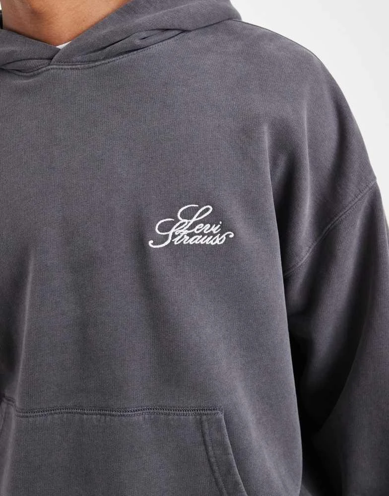 Levi
s Levi
s two horse logo boxy hoodie in dark grey 5