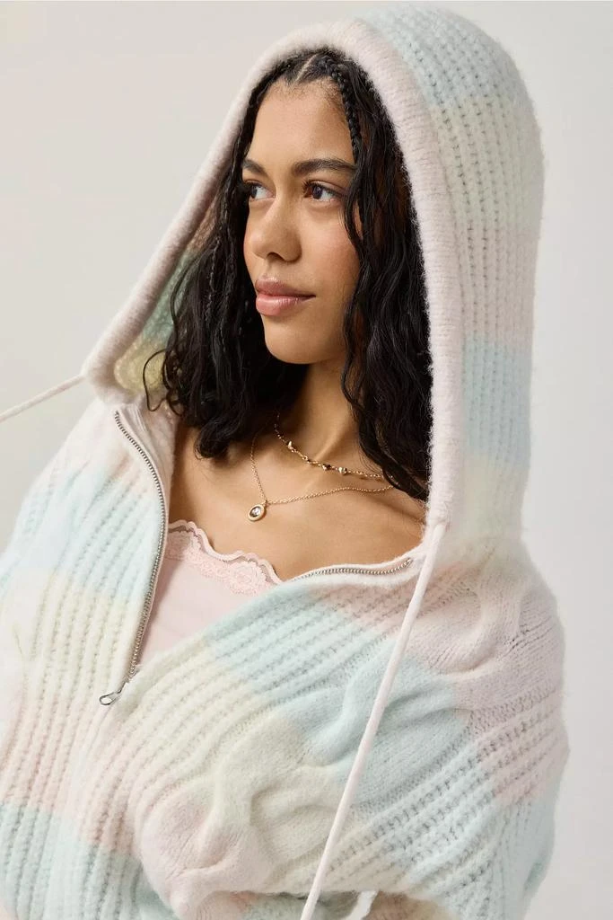 Out From Under Out From Under Cabin Cozy Cable Knit Full-Zip Hoodie Sweater 2