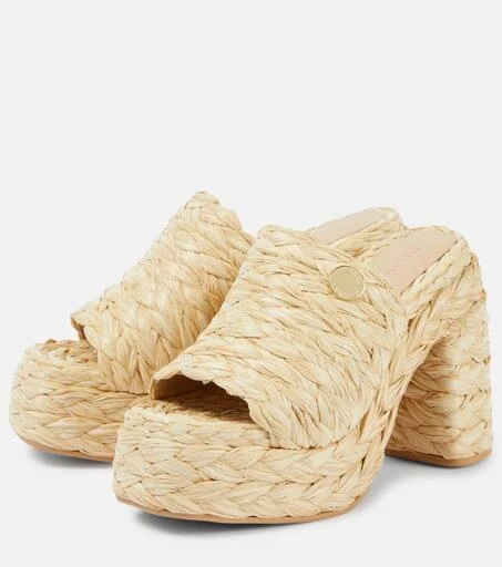 Stella McCartney Skyla raffia-effect platform mules 5