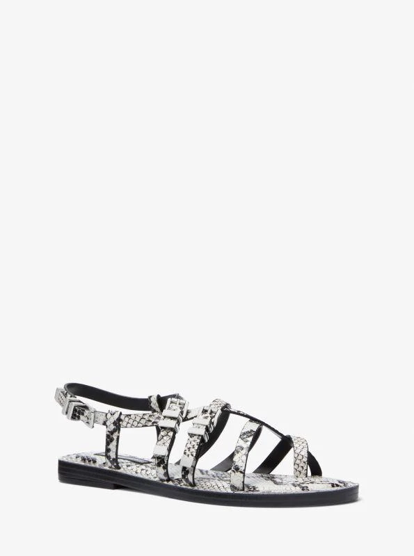 Michael Kors Darrington Snake Embossed Leather Sandal 1