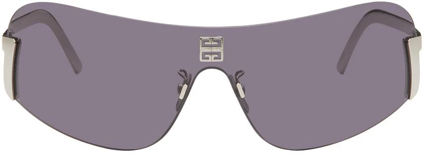 Givenchy Silver Rimless Thin Mask Sunglasses 1