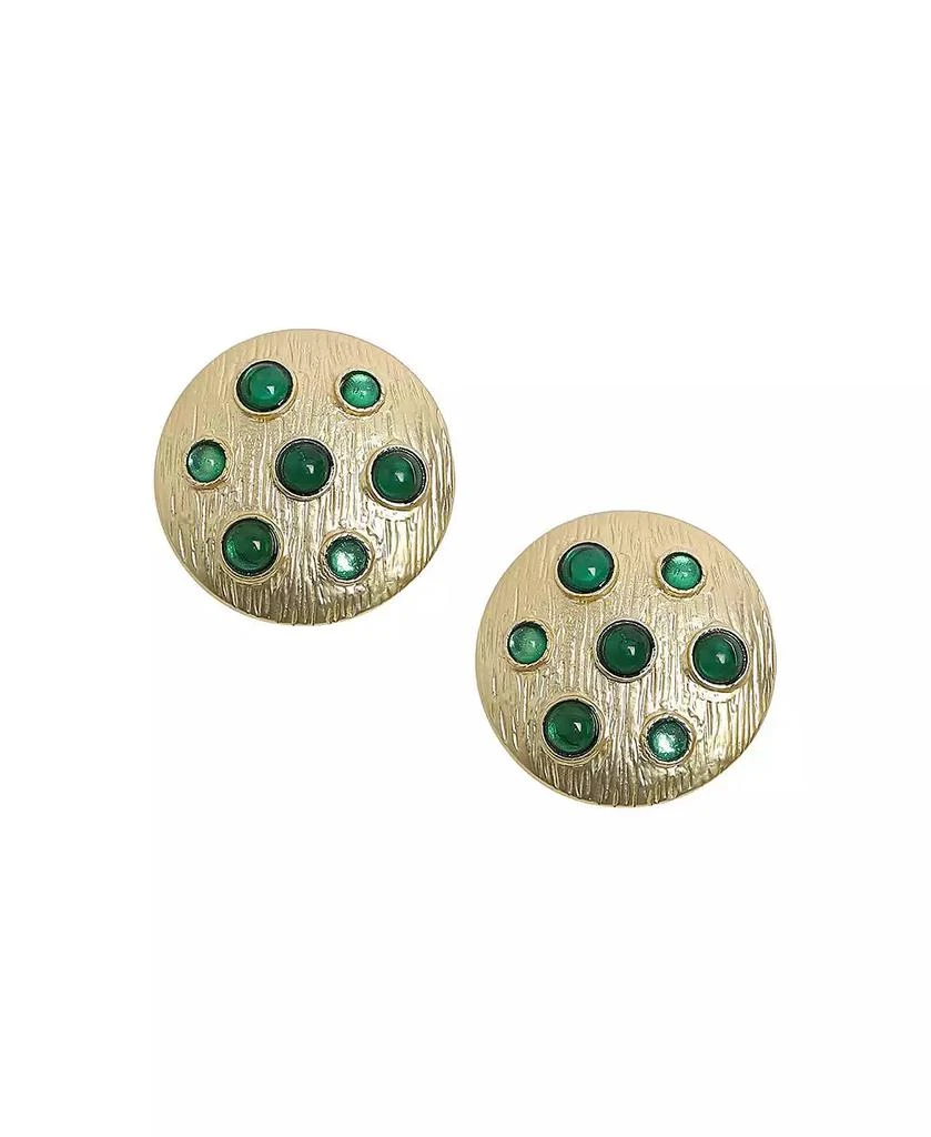SOHI Emerald Cascade Stud Earrings