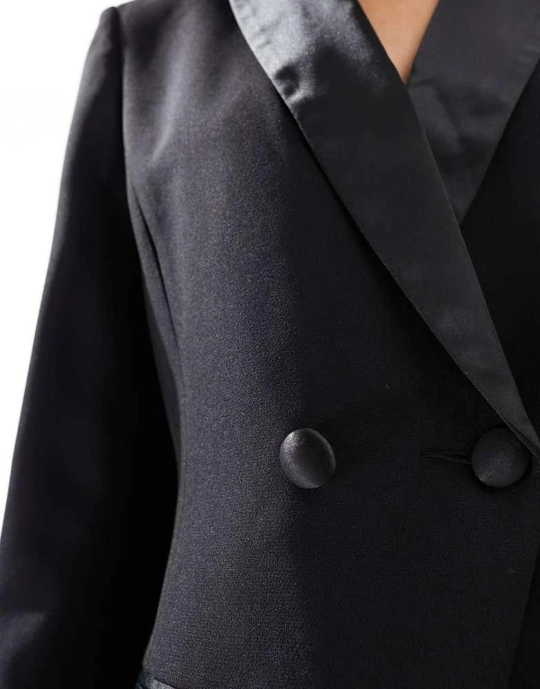 ASOS ASOS DESIGN Tall tux double breasted blazer in black 4