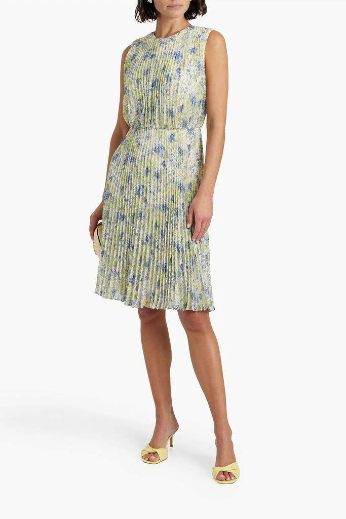 MIKAEL AGHAL Floral-print plissé-chiffon dress 2