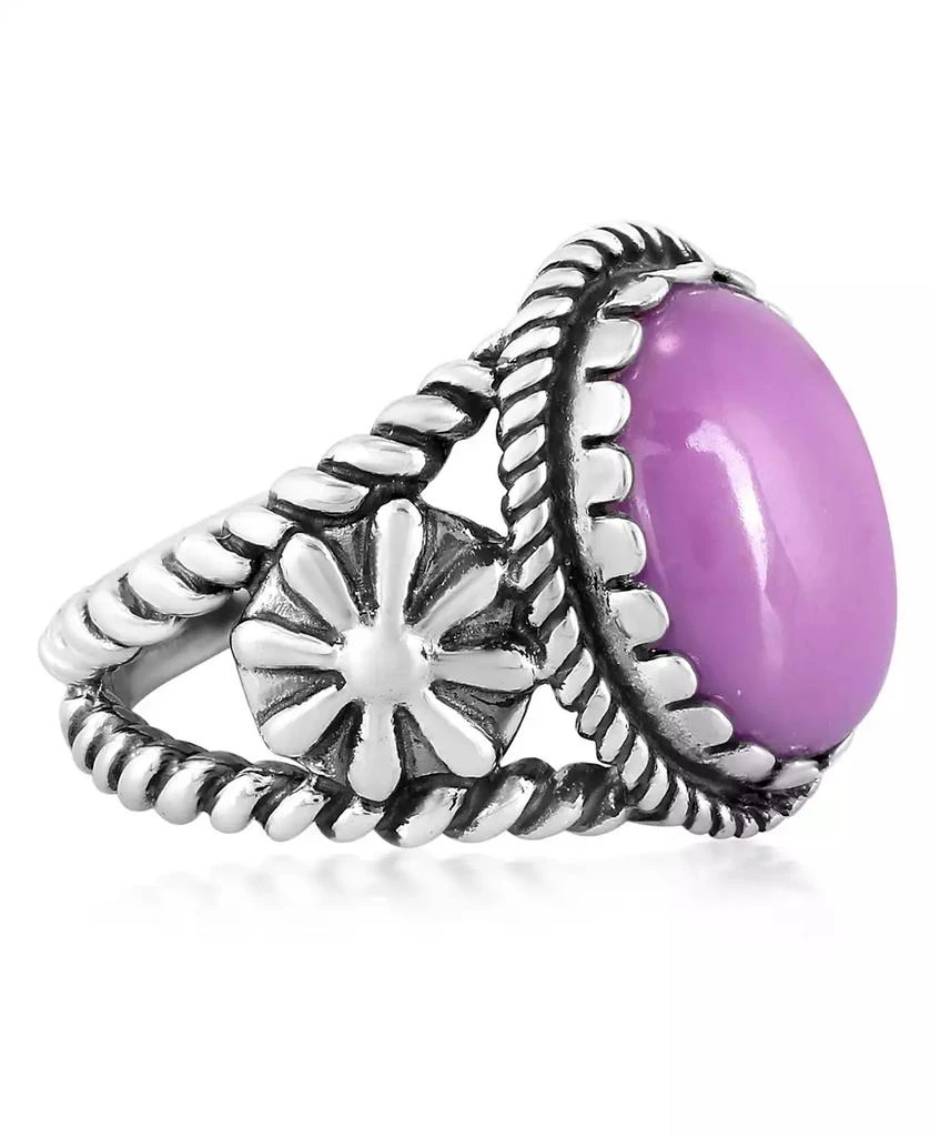 American West Jewelry Sterling Silver Phosphosiderite Concha Flower Ring, Size 3