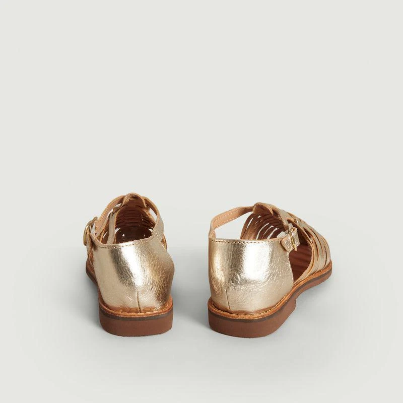 Mapache Medusa sandals in cowhide leather Champagne MAPACHE 4