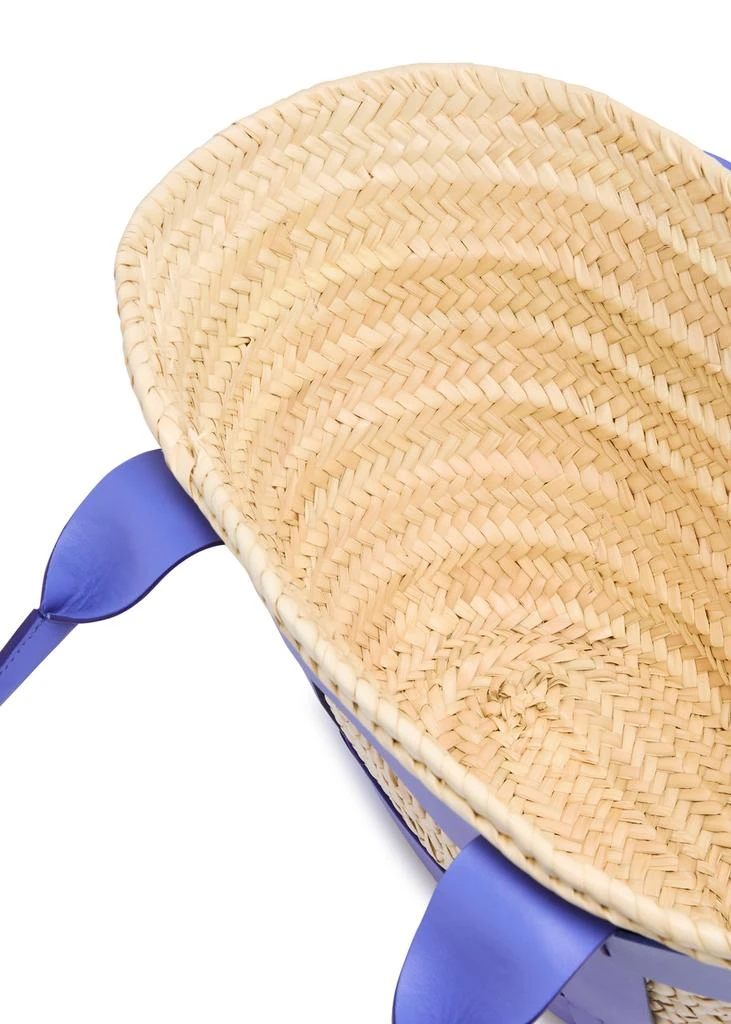 Demellier Santorini leather and raffia basket bag  4