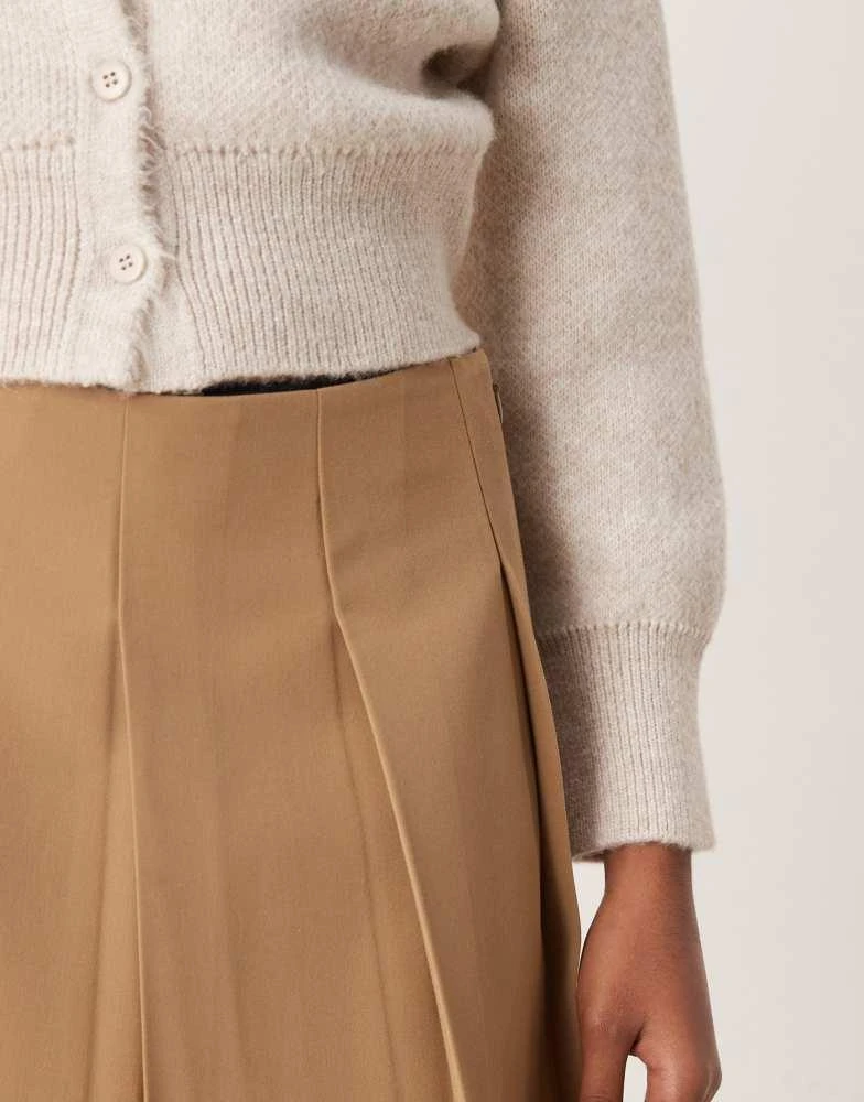 ASOS ASOS DESIGN tailored pleated mini skirt in camel 5