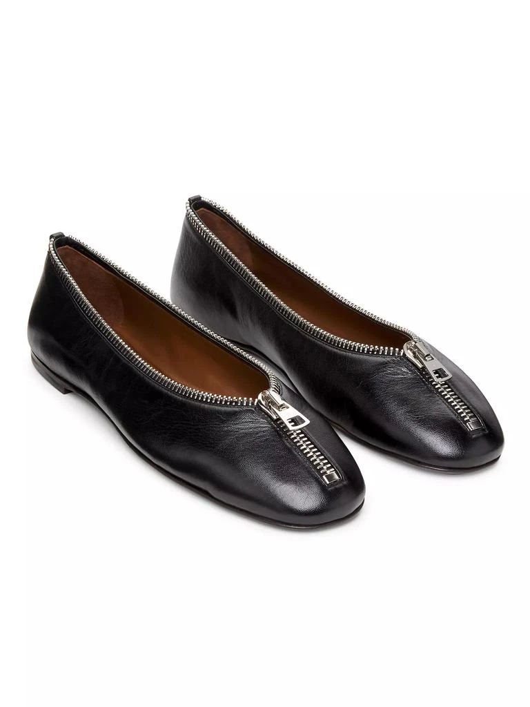 Giuseppe Zanotti Amanda Zipper-Detailed Leather Ballet Flats 2