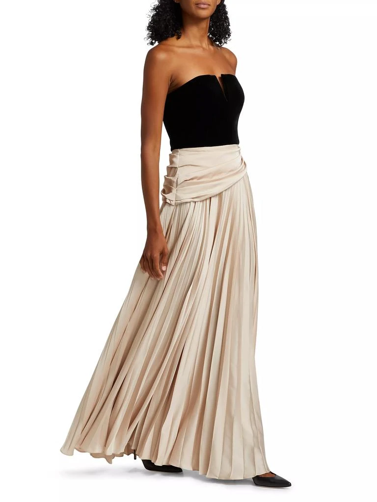 ET OCHS Tabitha Velvet &amp; Charmeuse Pleated Gown 2