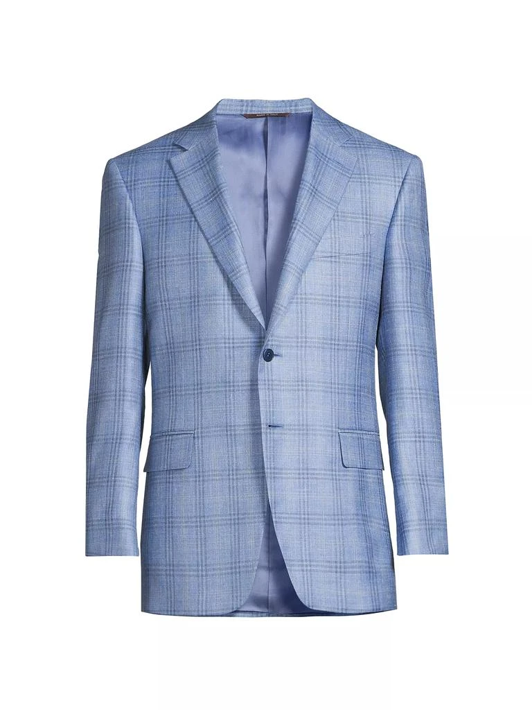 Canali Siena Plaid Wool & Silk-Blend Two-Button Sport Coat 1