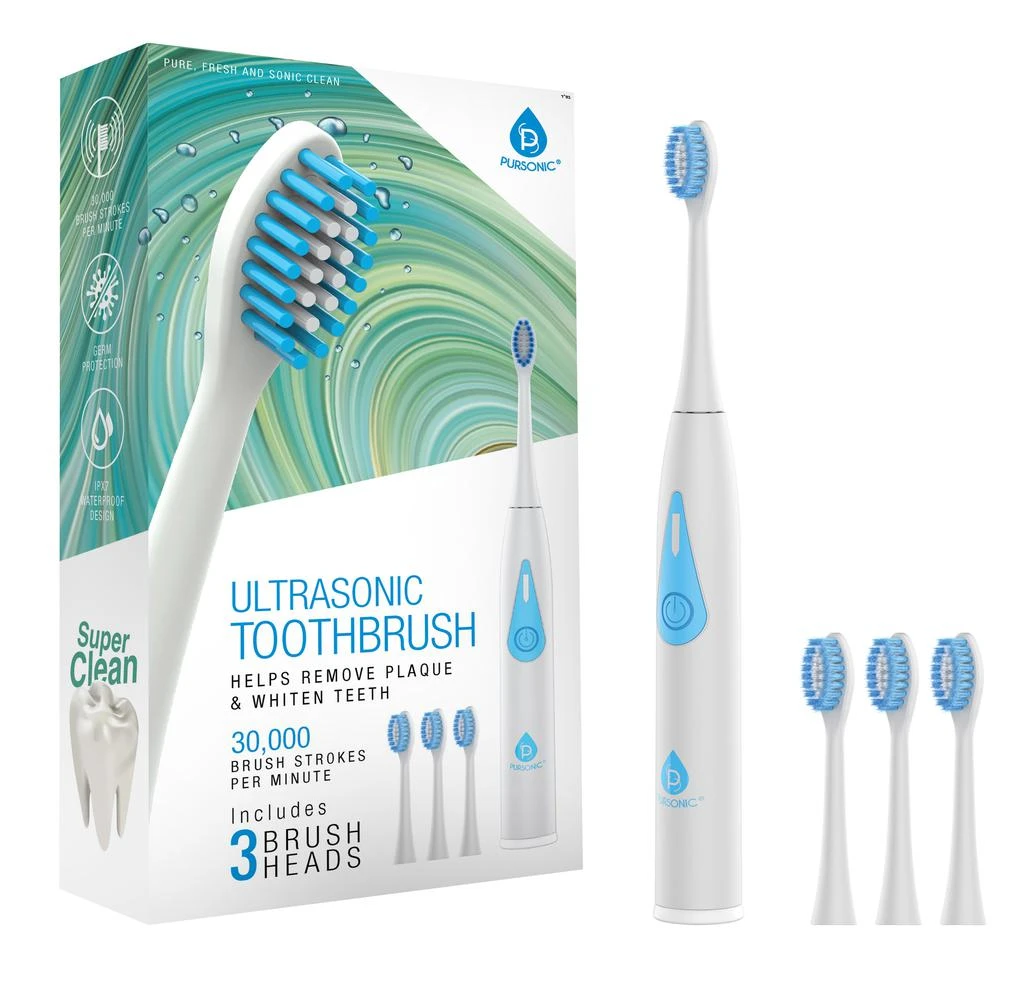 PURSONIC Triple-Head Electric Tooth Wizard - 30,000 Strokes Per a Minute 1