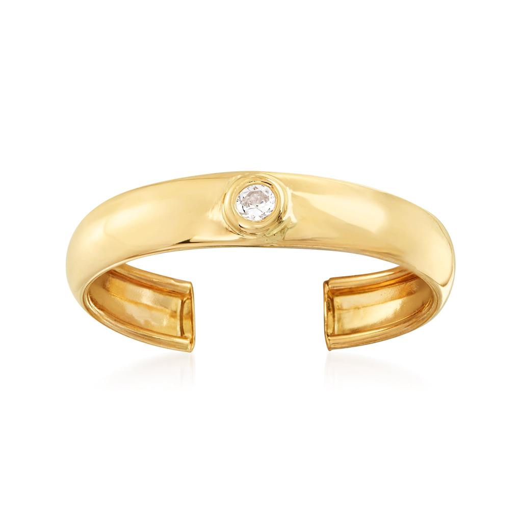 Ross-Simons 14kt Yellow Gold Toe Ring With CZ Accent