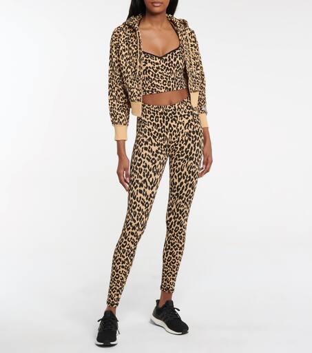 Adam Selman Sport Sweetheart leopard-print crop top