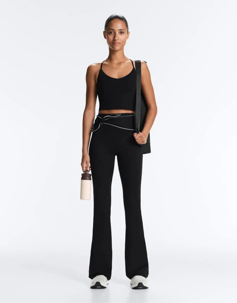 OYSHO OYSHO Comfortlux high-rise flare trousers with bow in black