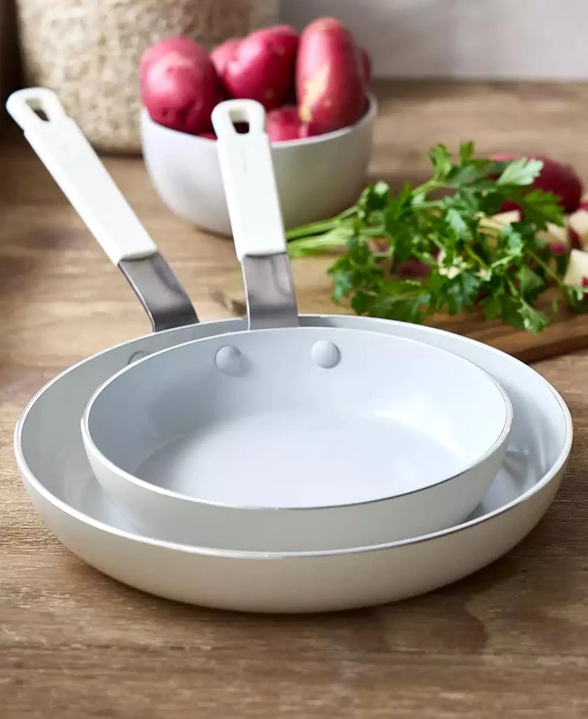 Greenpan X Bobby Flay Nonstick Stainless Steel 8" and 10" Frypan Set 10