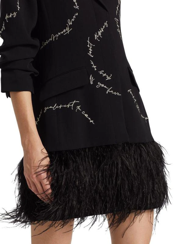 Cinq à Sept Joel Feather-Trimmed Blazer Dress 4