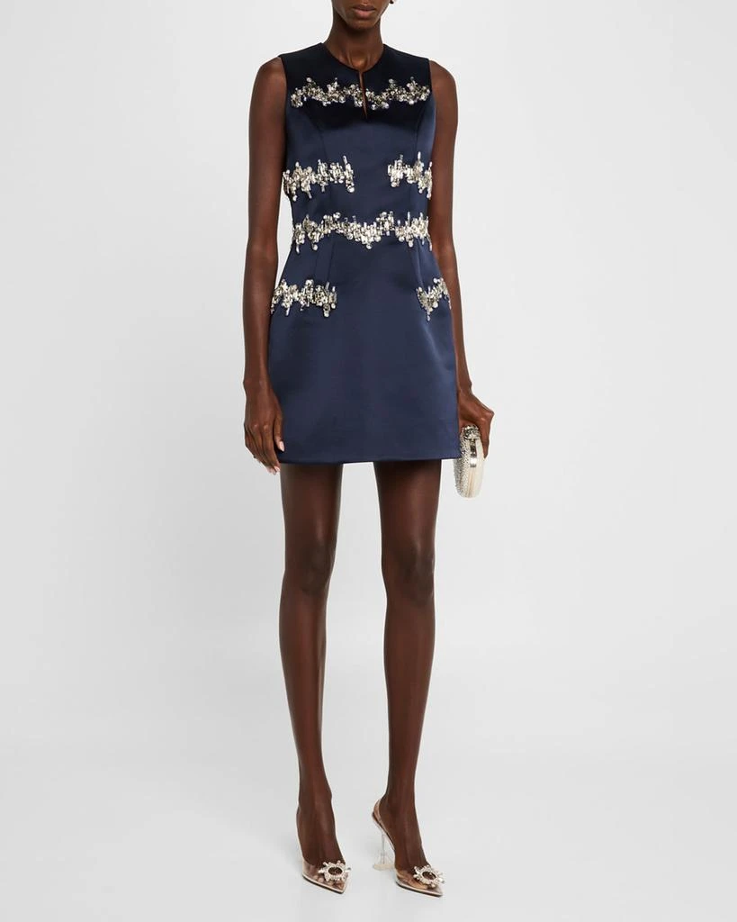 Dice Kayek Crystal Sleeveless Satin Mini Dress 2