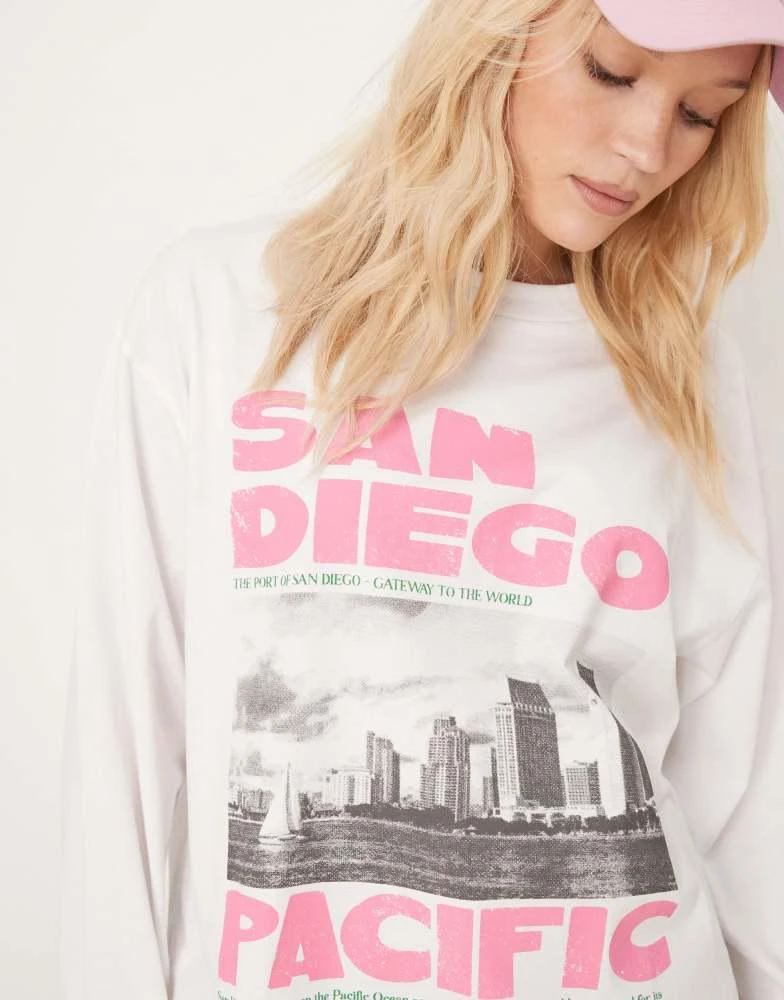ASOS ASOS DESIGN long sleeve t-shirt with San Diego graphic 1