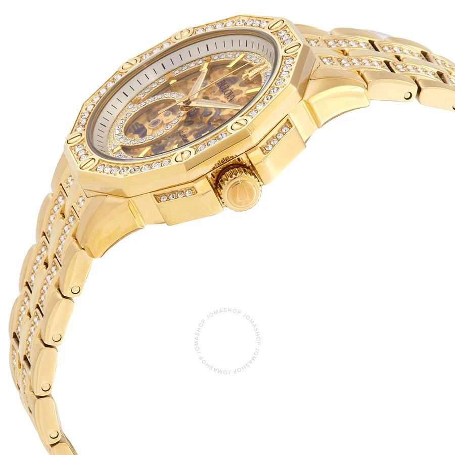 Bulova Octava Automatic Crystal Gold Skeleton Dial Men's Watch 98A292 2