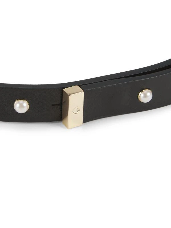 Kate Spade Bow Simulated Pearl Leather Belt 3