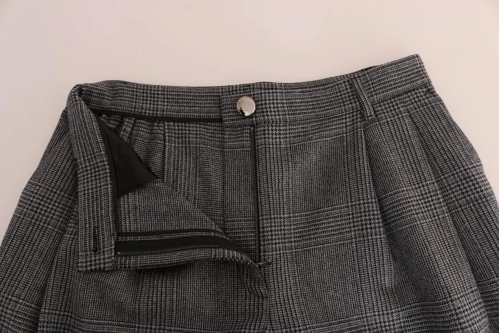 Dolce & Gabbana Elegant Gray Check Capri Wool Pants 4
