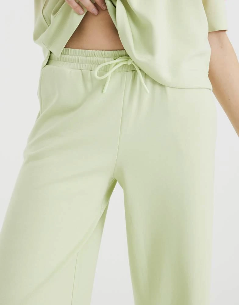 River Island River island high waisted wide leg joggers in green 2