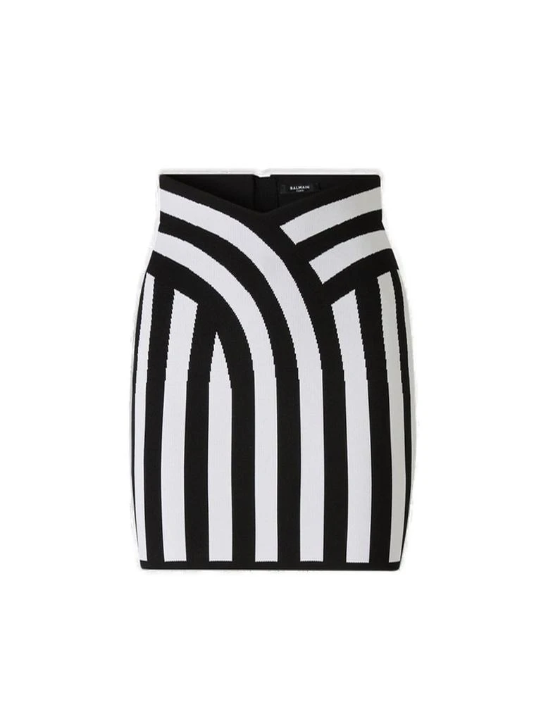 Balmain Balmain Striped Knit Mini Skirt 1