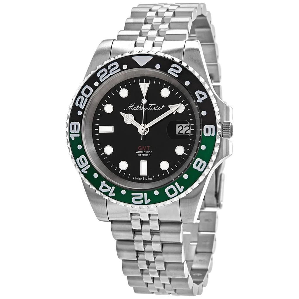 Mathey-Tissot Mathey-Tissot Mathy Vintage GMT Quartz Black Dial Sprite Bezel Men's Watch H903ANV