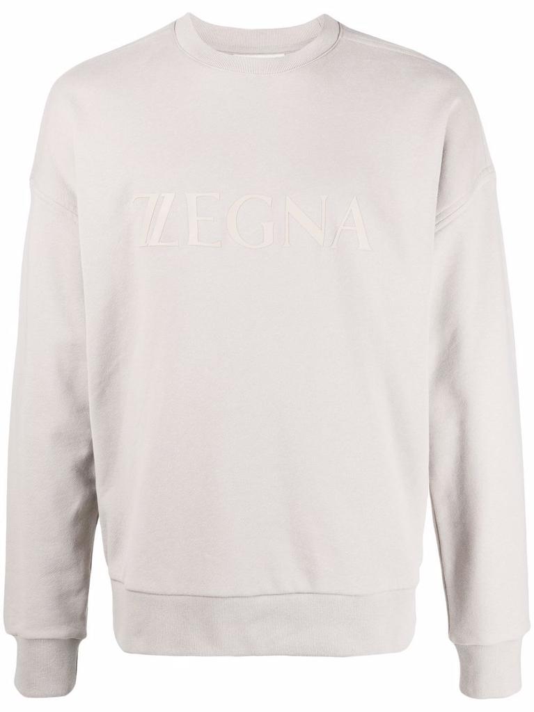 Zegna logo-print cotton sweatshirt - men