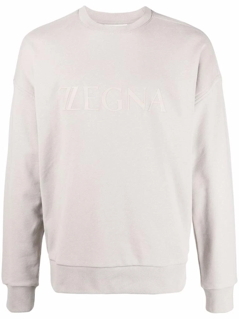Zegna logo-print cotton sweatshirt - men 1