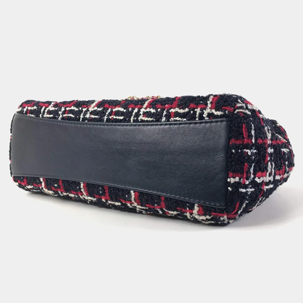 Chanel Chanel Red Black Tweed Calfskin Signe Bowling Bag 13