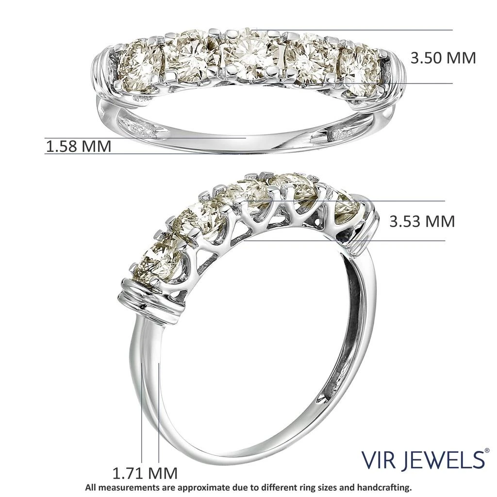 Vir Jewels 2 cttw 5 Stone Diamond Wedding Engagement Ring 14K White or Yellow Gold Round 4