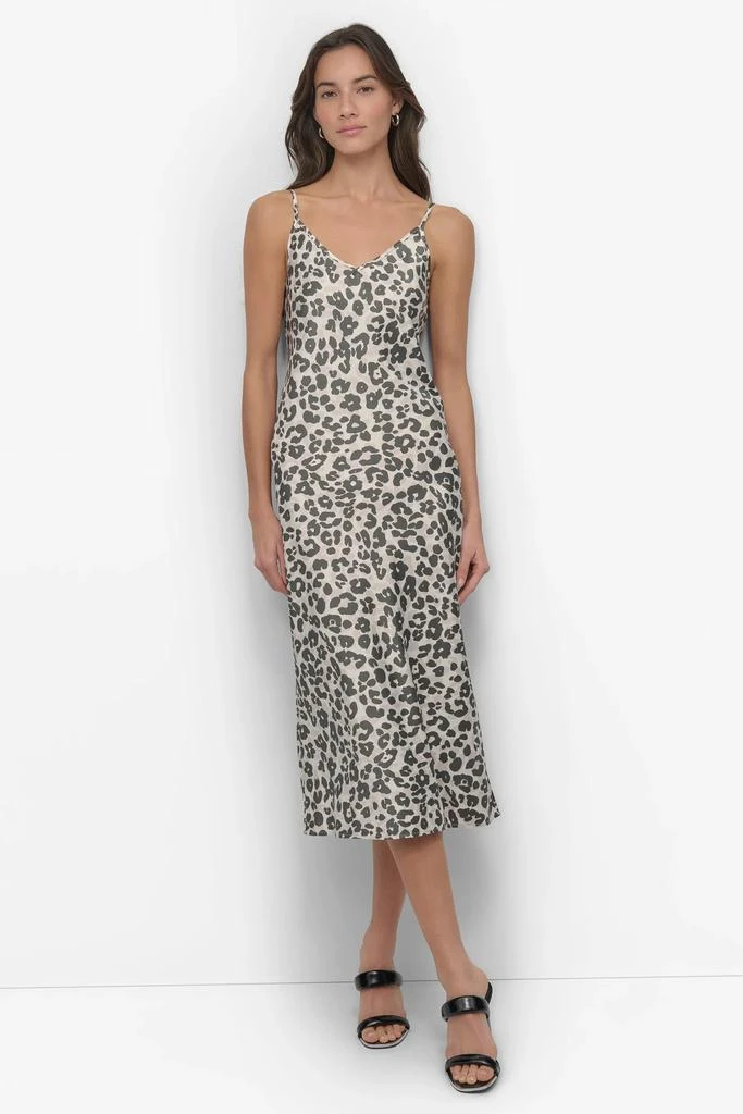 DKNY HIGH-SPLIT MIDI SLIP DRESS 1