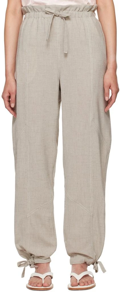 Ganni Beige Elasticated Waist Trousers 1