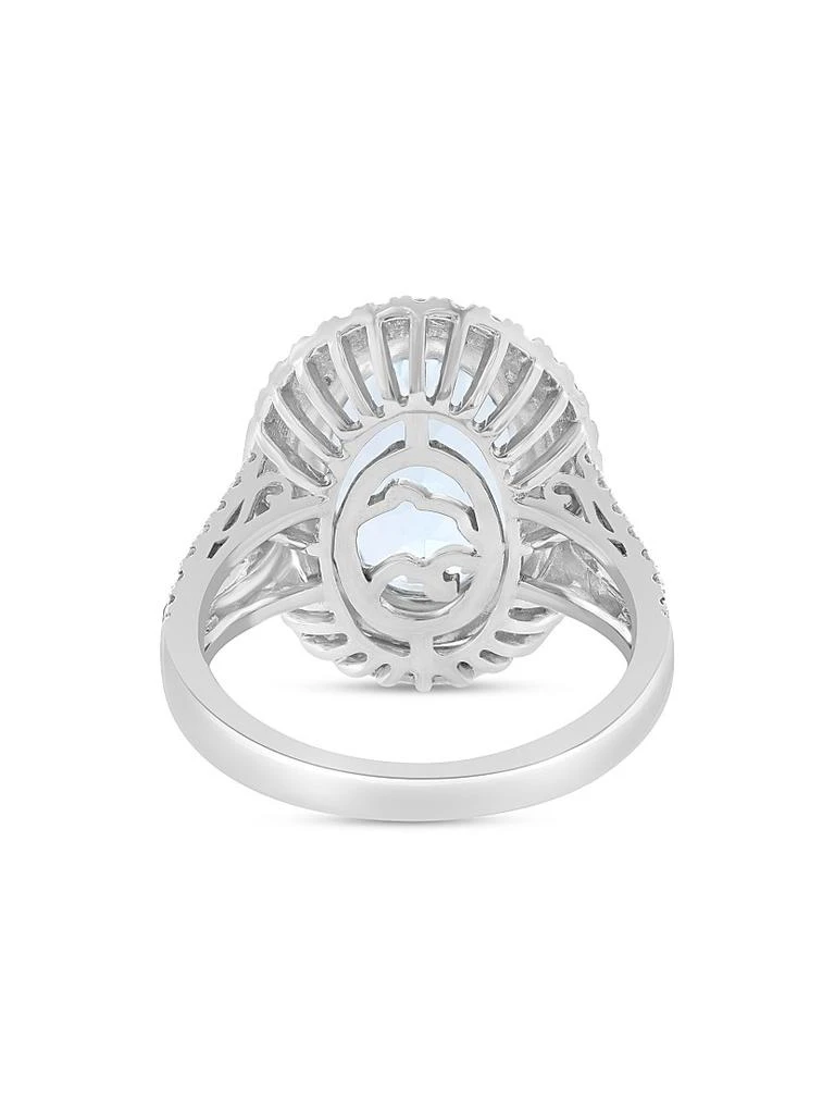 Saks Fifth Avenue Collection 14K White Gold, Aquamarine 
0.98 TCW Diamond Double-Halo Ring 5