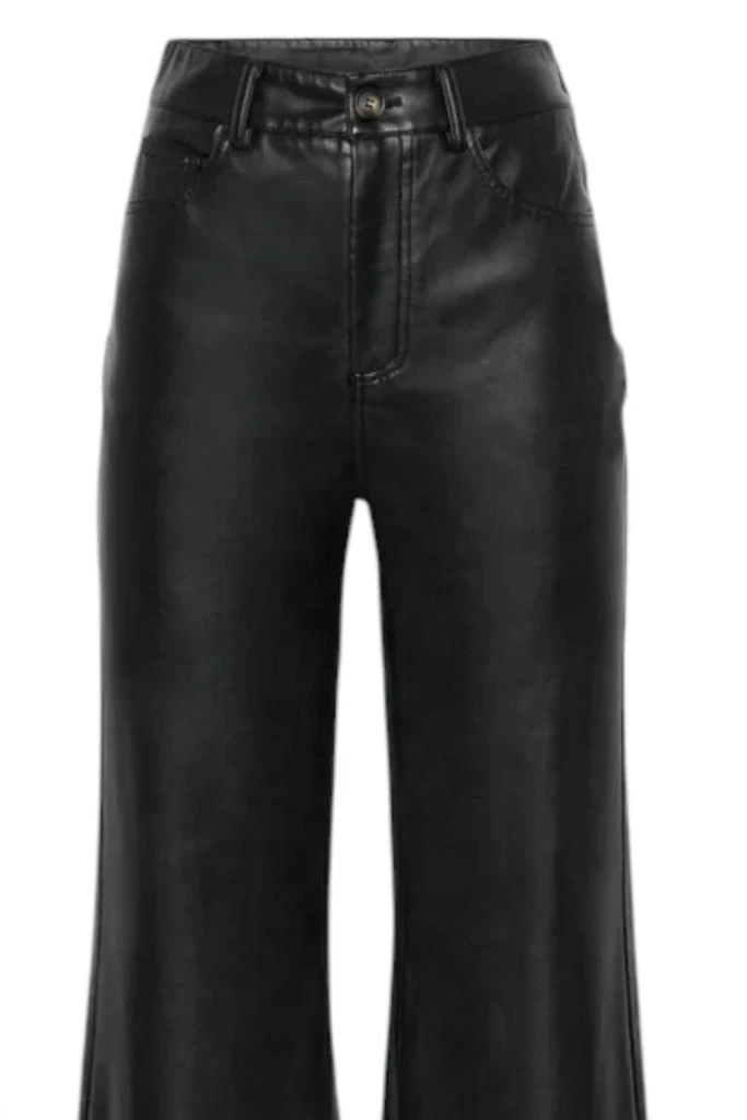 FRNCH Frnch - Women's Faux Leather Bootcut Pants 2