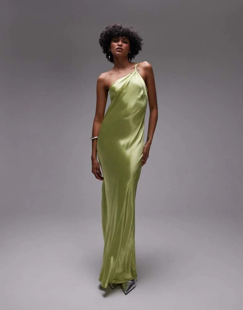 Shop Topshop asymmetric one shoulder open back midi occasion dress in lime  satin on Sale at BeyondStyle – Get 11% Off Topshop asymmetric one shoulder  open back midi occasion dress in lime