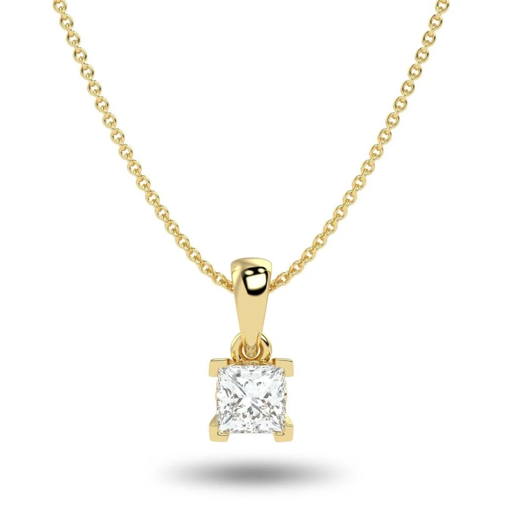 Brilliant Carbon IGI Certified Lab Grown Diamond Pendant Necklace 0.50 Carats / Yellow / Spring Ring Clasp