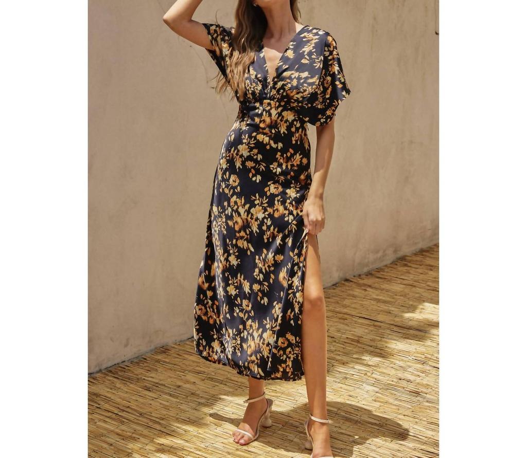 Dress Forum Dress Forum - Satin Blouson Maxi Dress