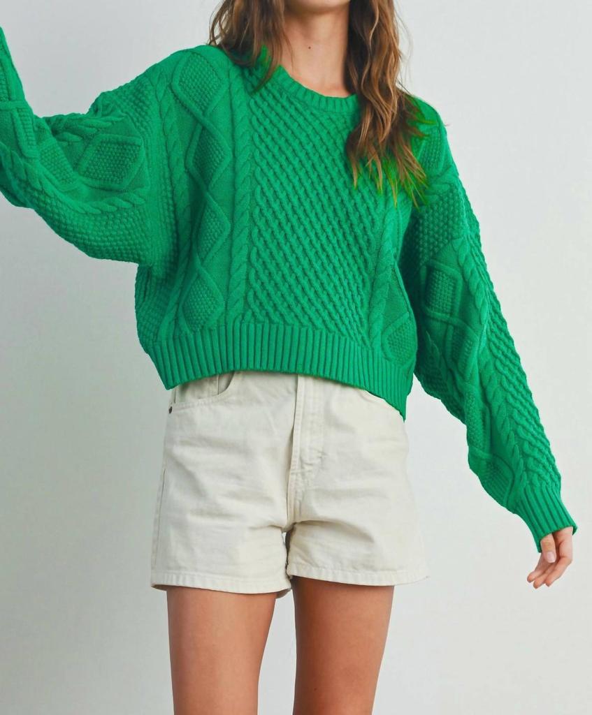 Buttermelon Buttermelon - Solid Cable Knit Sweater